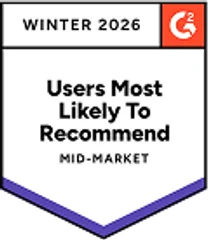 G2 Inverno 2026: mais recomendado pelos usuários (mid-market)